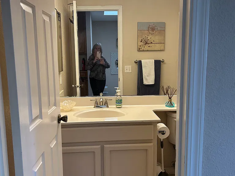 freshly painted and new hardwood floor. Tub/shower, toilet and sink.