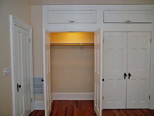 Walk in closets, above storage