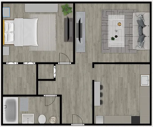 Floor plan 1/1 L Reno