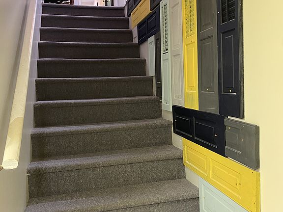 Interior steps leading to second/apartment level