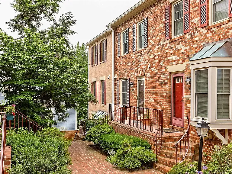 Front, townhouse complex