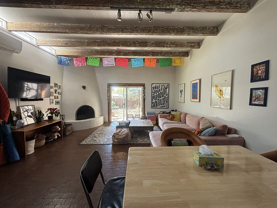 Living room, kiva fireplace