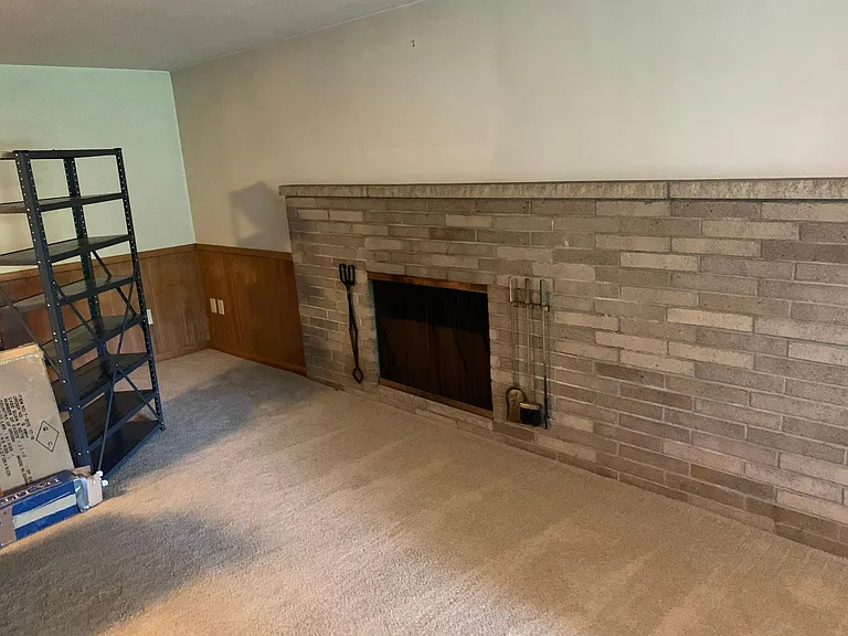 Finished basement fireplace