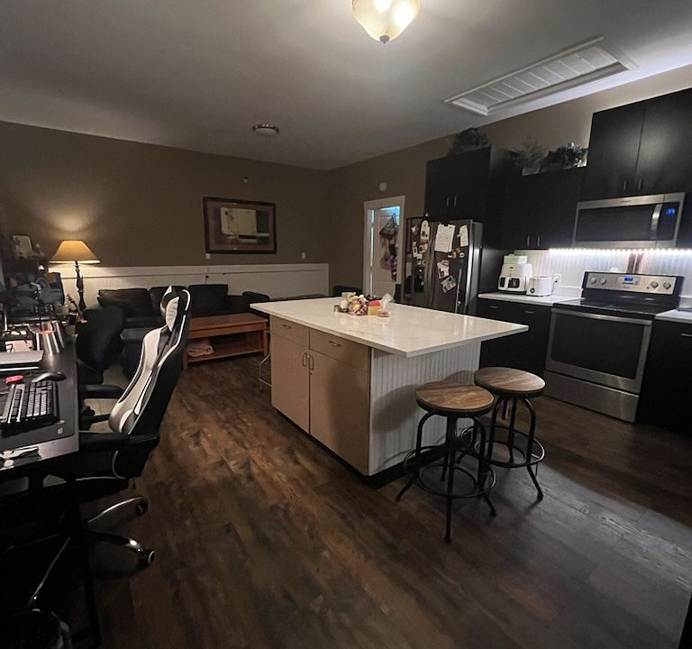Kitchen Island and Living space area