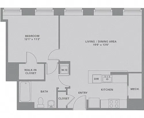 Floor plan 1 Bed/1 Bath-A7