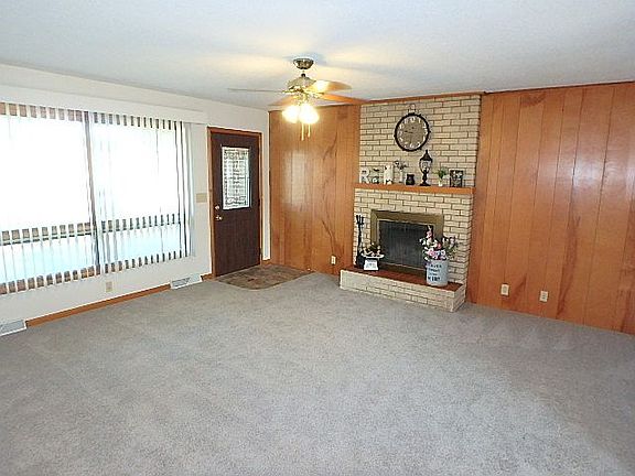 Living Room. Brick Fireplace