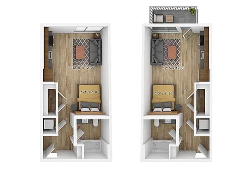 Floor plan Studio B