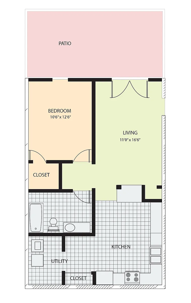 Floor plan 1 x 1 Jameson