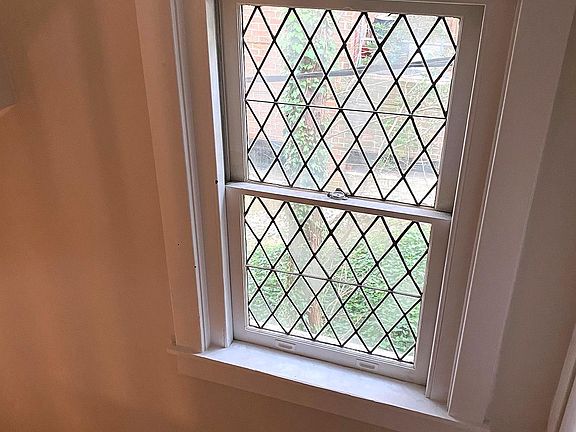 Leaded glass landing window