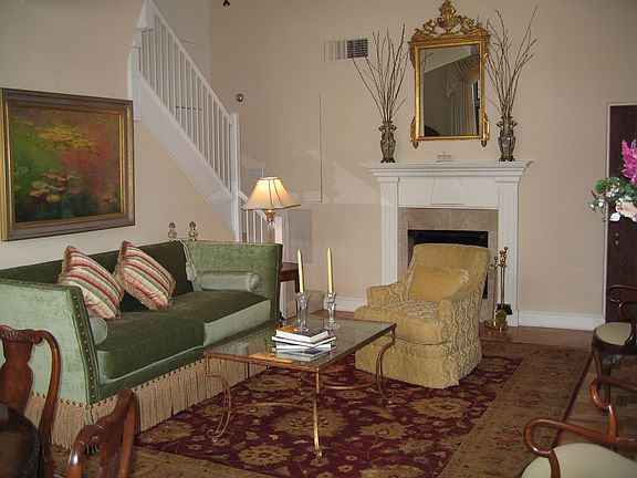 Living Room with Woodburning Fireplace