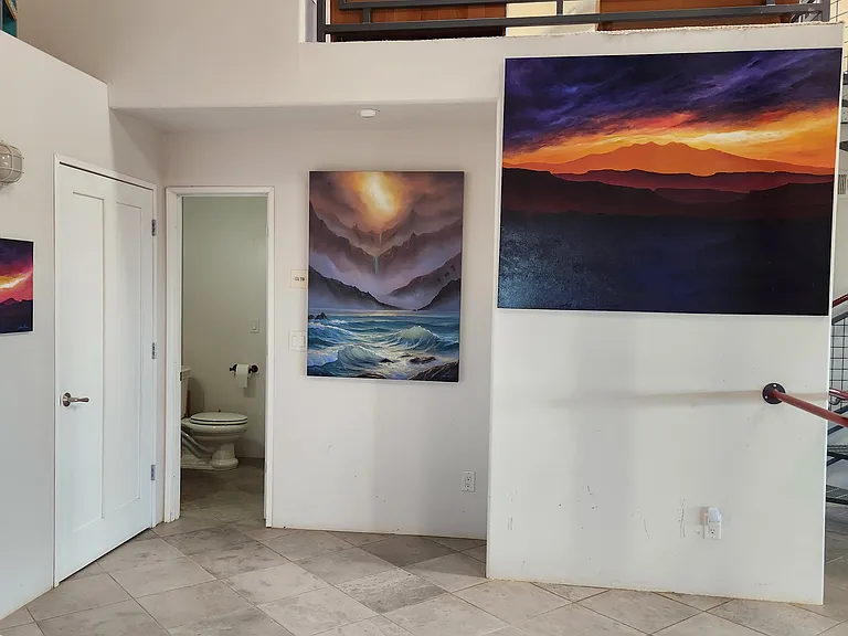 From the kitchen - broom closet and the half-bathroom.