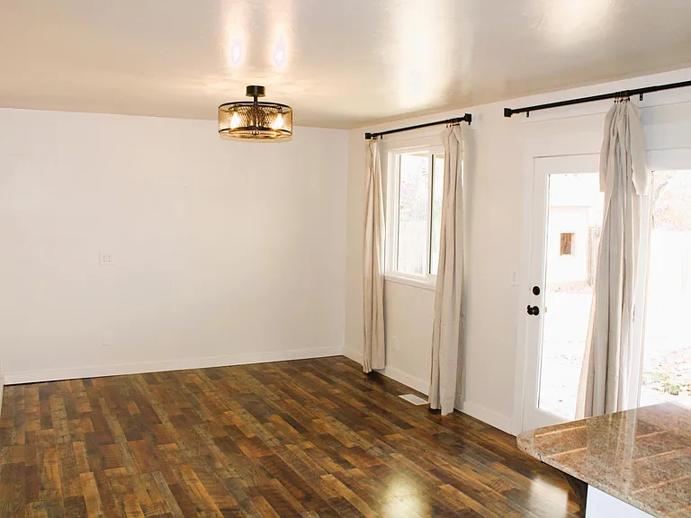 Eating area and door to back patio