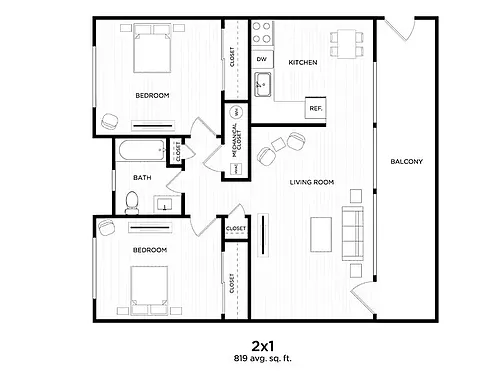 Floor plan 2x1A