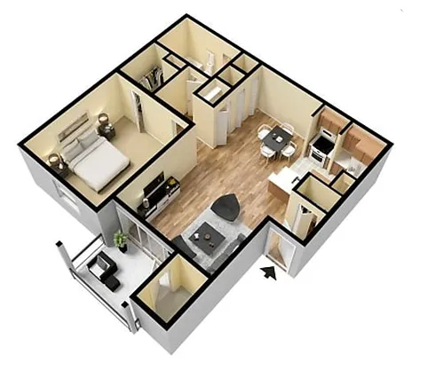 Floor plan 1x1 Marathon