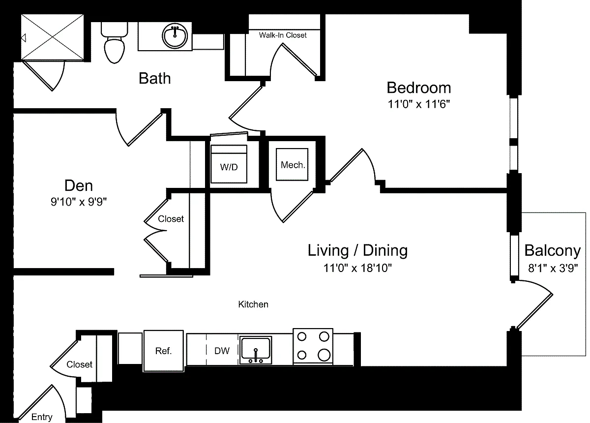 Floor plan AD1 with Balcony