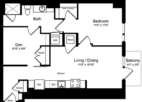 Floor plan AD1 with Balcony