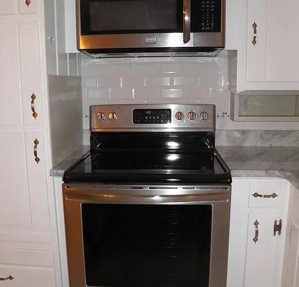 Stainless range and microwave