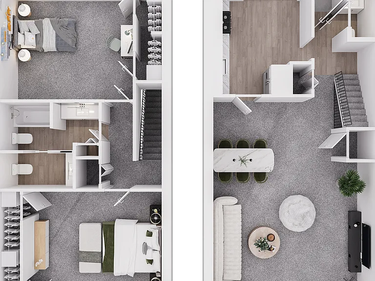 Valley Run 2 Bedroom 1.2 Bathroom 2 Level_allinone_3D Valley Run 2 Bedroom 1.2 Bathroom 2 Level_allinone_3D