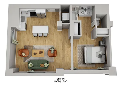 Floor plan Corner Skyline Suite- 1 Bedroom