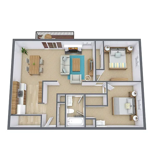 Floor plan Two Bedroom 215A