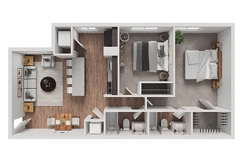 Floor plan 2 Bedroom 2 Bath