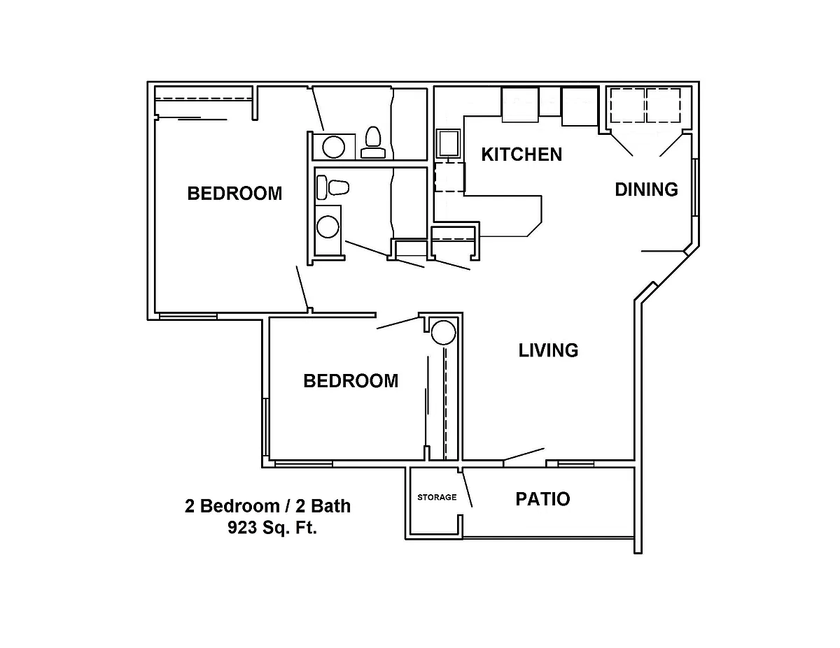 Floor plan 2 Bedroom 2 Bathroom