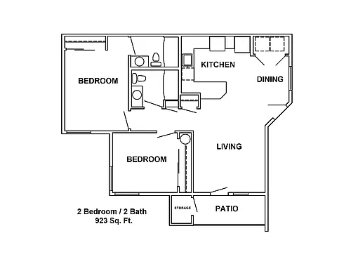 Floor plan 2 Bedroom 2 Bathroom