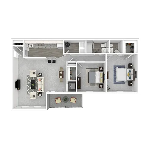 Floor plan 2 Bedroom /1.5 Bath Parkwood Remodel