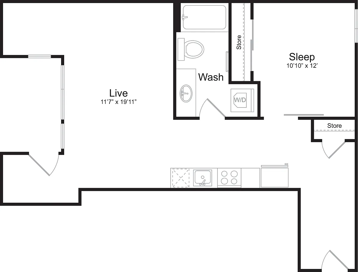 Floor plan 1 Bedroom F