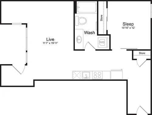 Floor plan 1 Bedroom F
