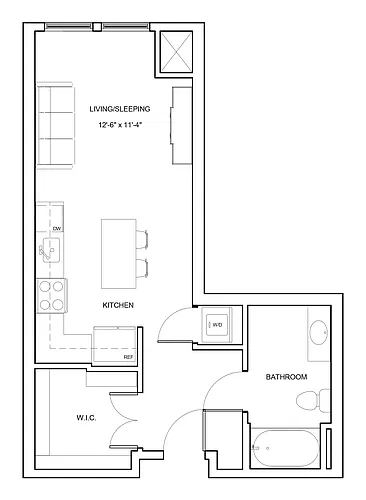 Floor plan Studio-S2-Bird