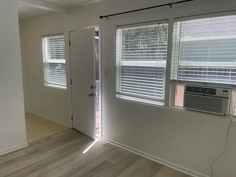 Living room into kitchen.
