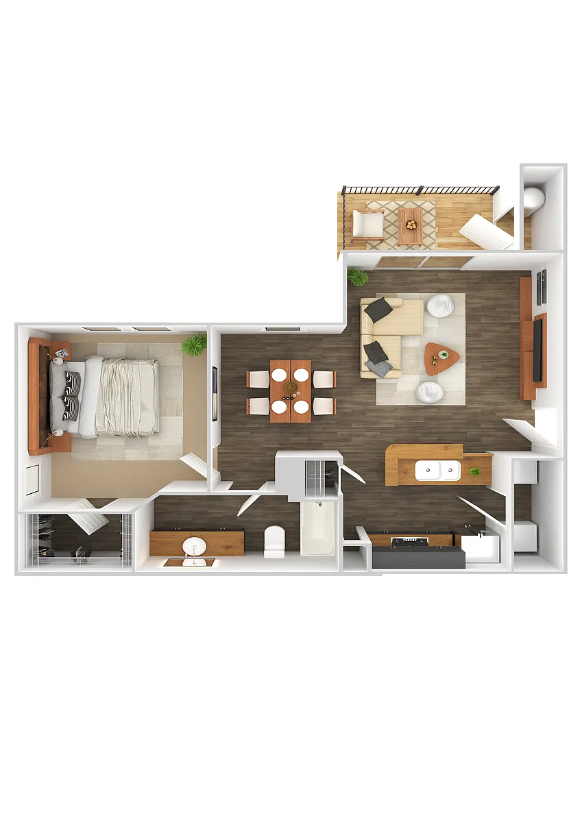 Floor plan A1 Abbotswood - One Bedroom, One Bathroom