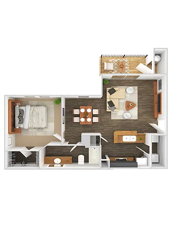 Floor plan A1 Abbotswood - One Bedroom, One Bathroom