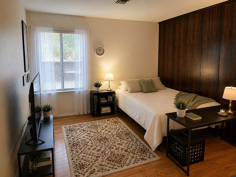 This is the furnished bedroom for rental. The furniture you see here come with the bedroom