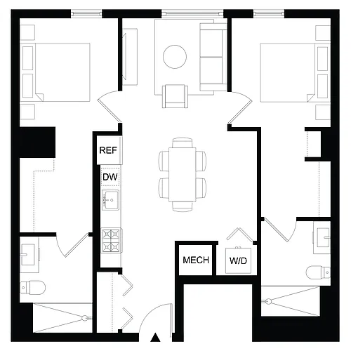 Floor plan B3 - Furnished