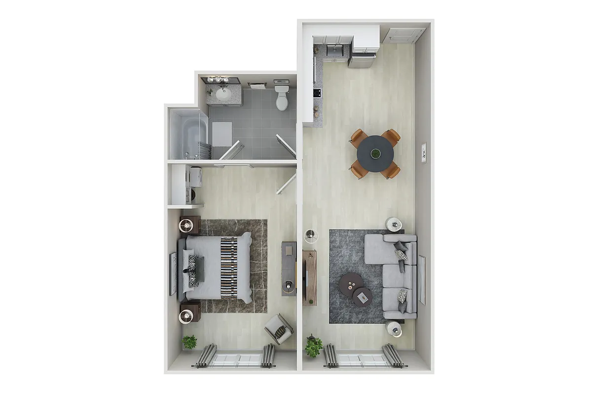 Floor plan 1 Bedroom B
