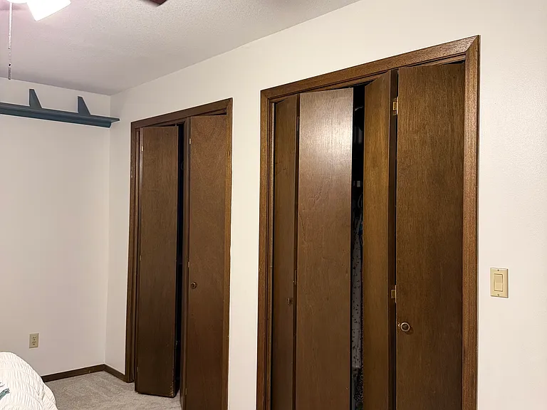 double closet in primary bedroom