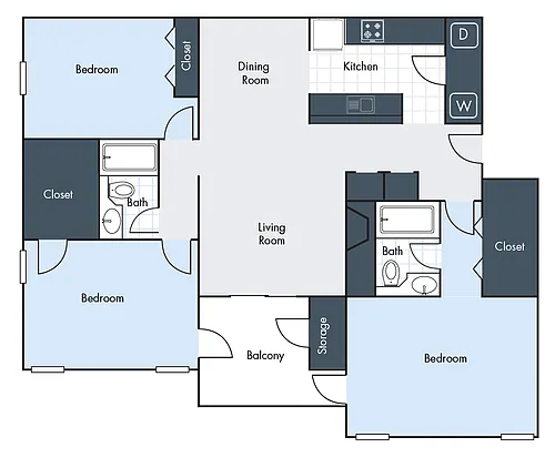Floor plan C1 - Three Bedroom