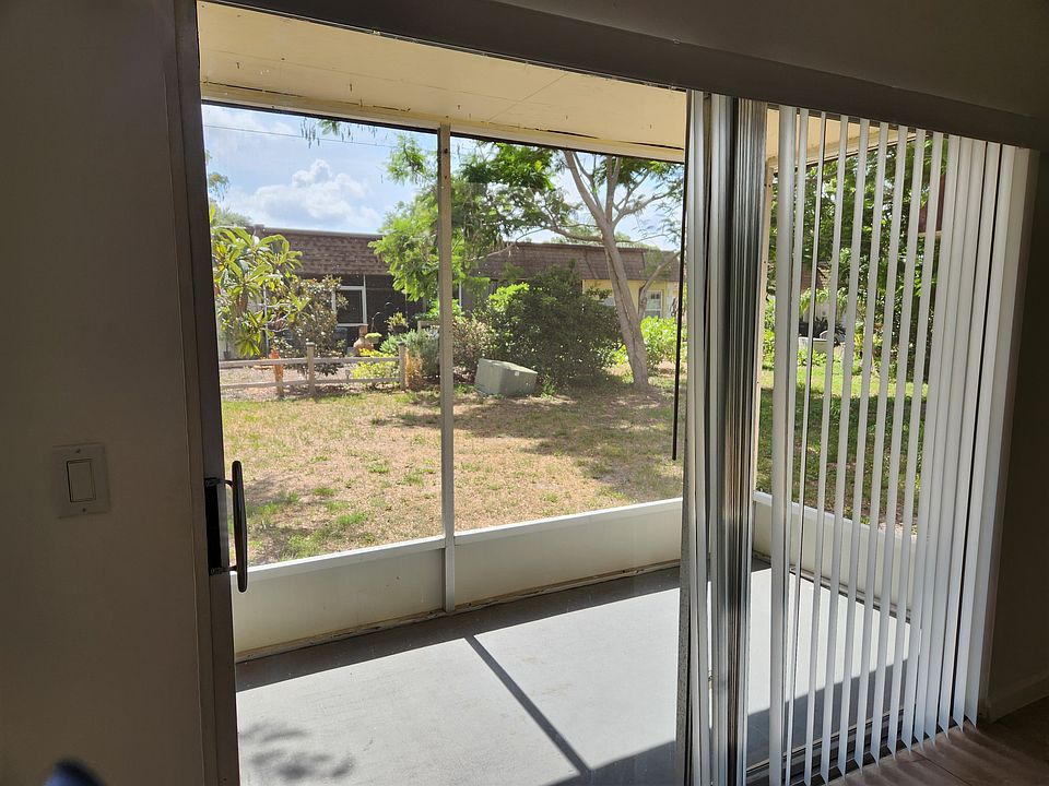 screen porch and back yard