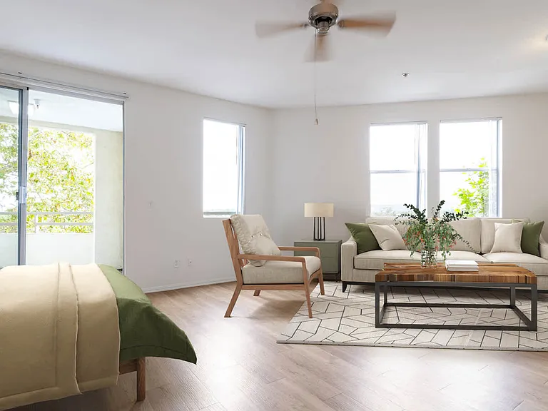 Studio with Balcony and Hard Surface Flooring