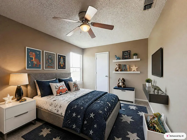 Virtually Staged Secondary Bedroom