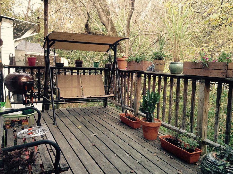 great back porch overlooking yard