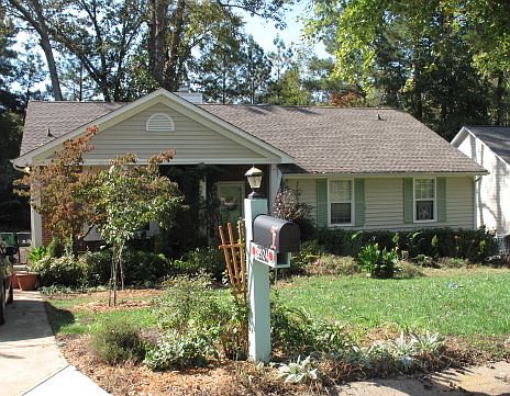 Flowering trees shade front