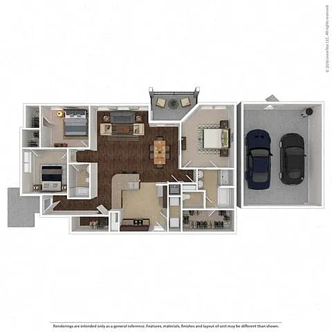 Floor plan Lunar - with attached garages