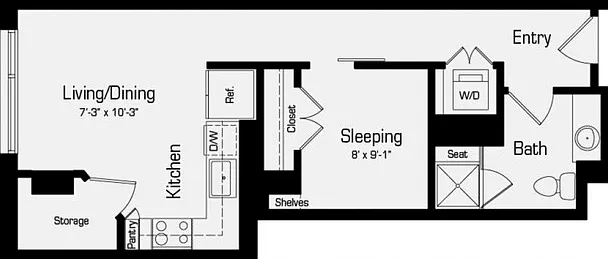 S1 | 1 bed 1 bath | 556 Sq. Ft S1 | 1 bed 1 bath | 556 Sq. Ft