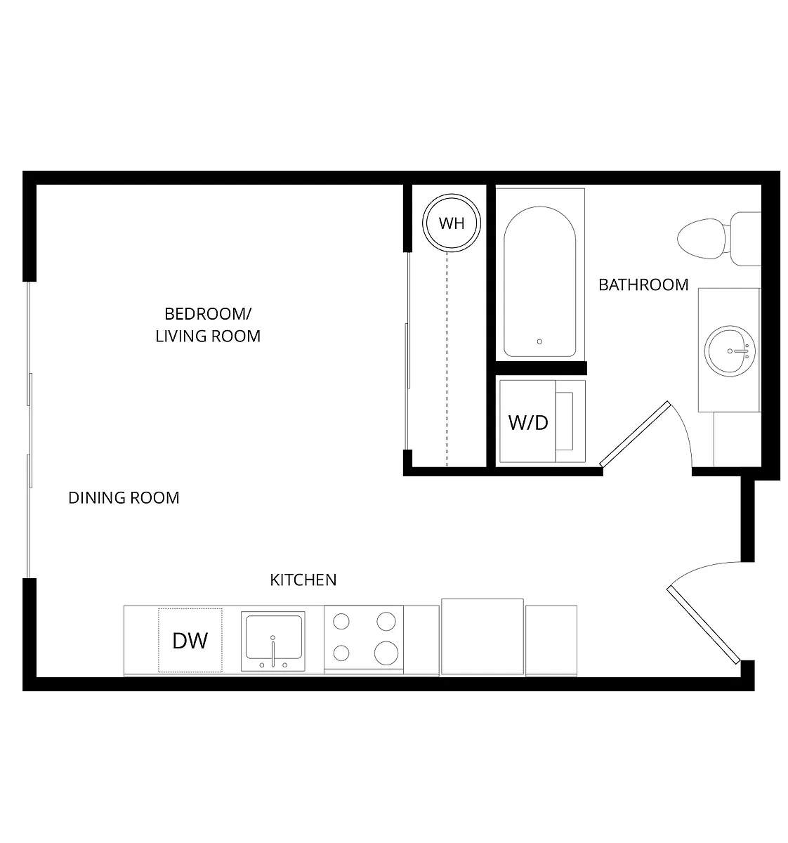 Floor plan Salmon Bay - Studio S1