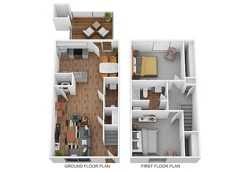 Floor plan The Walton - Two Bedroom Townhome