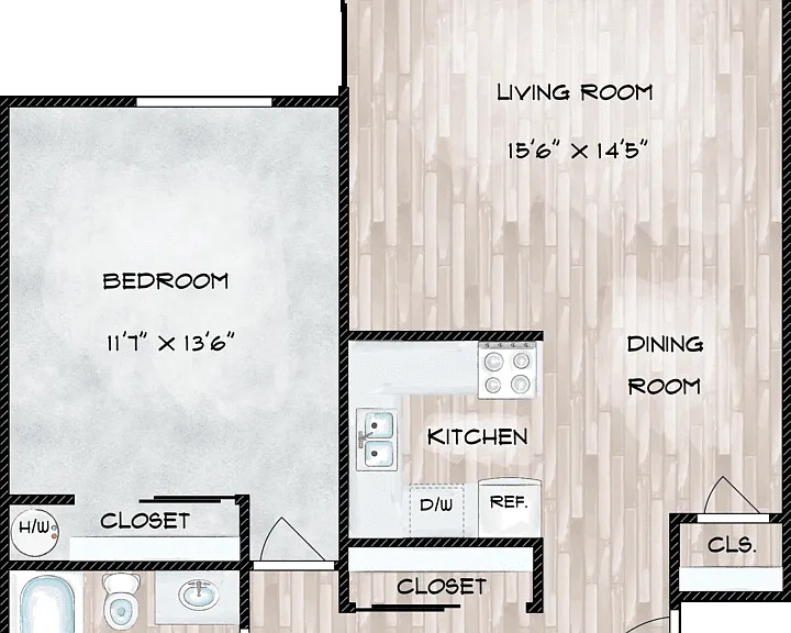 1x1 - CLASSIC Floorplan Diagram