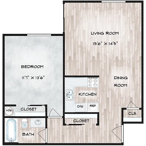 Floor plan 1x1 - CLASSIC